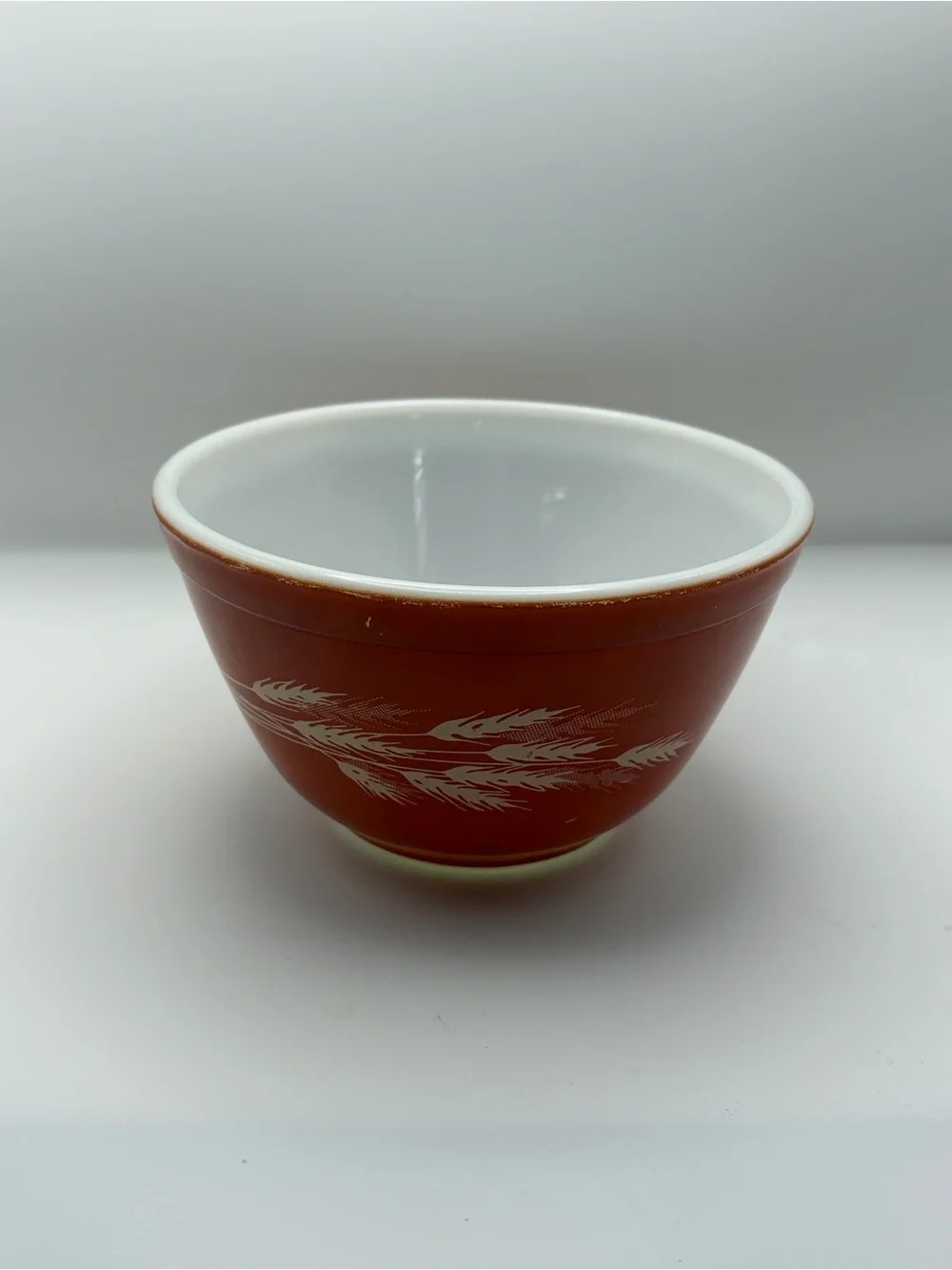 Vintage Pyrex 401 Autumn Harvest Wheat Orange Mixing Bowl 750ml USA Milk Glass